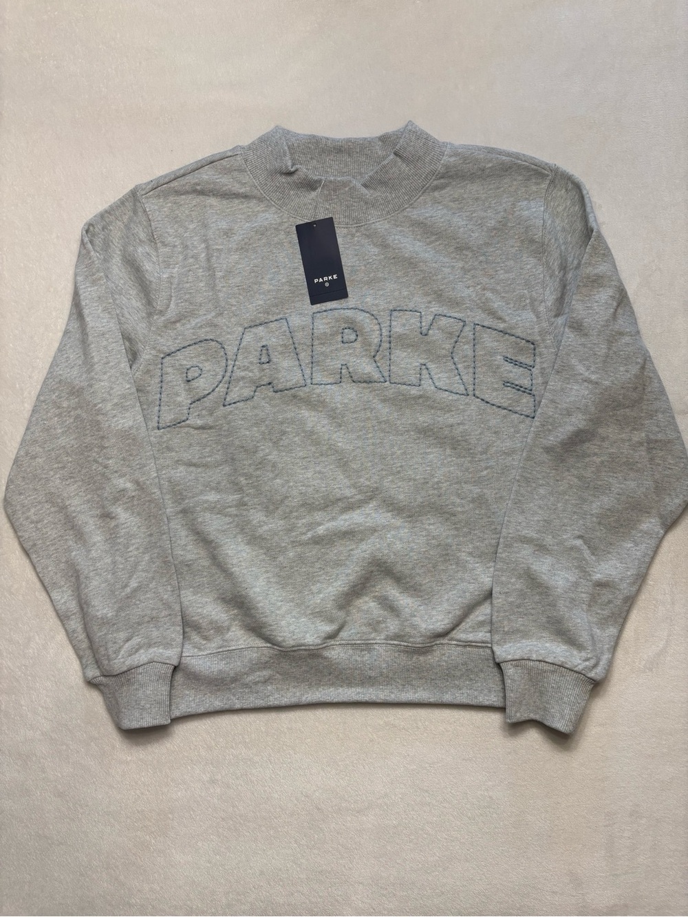 💗 Parke x Target Women's Mockneck Pullover Sweatshirt Heather Gray Size XXS/XS - Picture 2 of 2